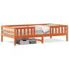 vidaXL Cama sem colch&atilde;o 100x200 cm pinho maci&ccedil;o castanho-mel