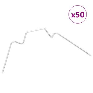 vidaXL Clipes para estufa 50 pcs tipo W a&ccedil;o galvanizado