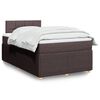 vidaXL Cama boxspring com colch&atilde;o 120x190 cm tecido castanho-escuro