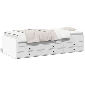 vidaXL Sof&aacute;-cama com gavetas sem colch&atilde;o 75x190 cm branco