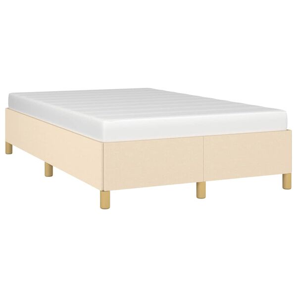 vidaXL Estrutura de cama sem colch&atilde;o 120x190 cm tecido creme