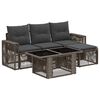 vidaXL Conjunto de Sof&aacute; de Jardim 5 unid. Cinza e Cinza Escuro vime PE