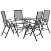 vidaXL Conj.cadeiras reclin&aacute;veis jardim 5pc a&ccedil;o revestido p&oacute; antracite