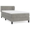 vidaXL Cama com molas/colch&atilde;o 90x190 cm veludo cinza-claro