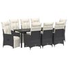 vidaXL Conjunto de Jantar para Jardim 9 pcs Preto Rattan Sint&eacute;tico