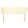 vidaXL Cabeceira de cama c/ abas couro artificial 147x23x78/88cm creme