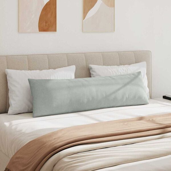 vidaXL Travesseiros de Sof&aacute; 2 pcs Cinzento-claro 145 x 40 cm