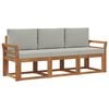 vidaXL Conjunto de Sof&aacute;s para Exterior 3 unid. Cinza Natural e Claro