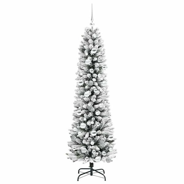 vidaXL &Aacute;rvore de Natal Artificial Branco 180 cm PVC, Metal e Pl&aacute;stico