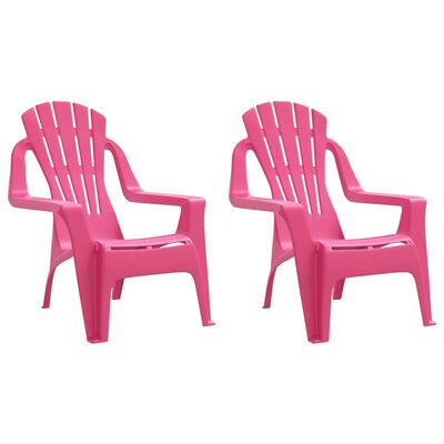 vidaXL Cadeiras de jardim infantis 2 pcs PP aspeto de madeira rosa