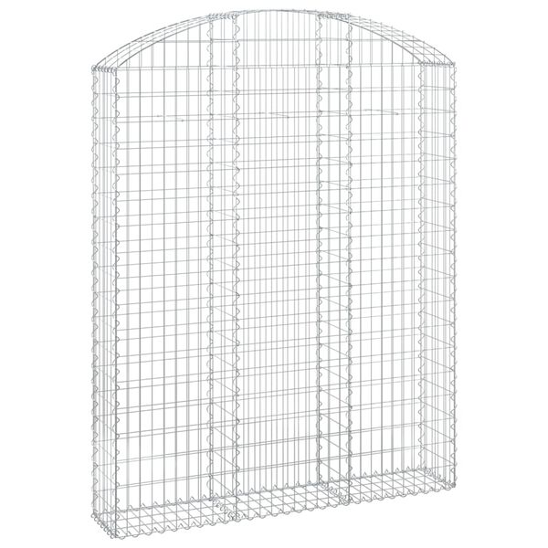 vidaXL Cesto gabi&atilde;o arqueado 150x30x180/200 cm ferro galvanizado