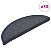 vidaXL Tapetes de escada 30 pe&ccedil;as 56x17x3 cm cinza escuro e azul semicircular