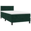 vidaXL Cama com molas/colch&atilde;o 80x200 cm veludo verde-escuro
