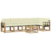 vidaXL Conjunto de Sof&aacute;s para Exterior 7 unid. Branco e Creme