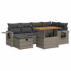 vidaXL 8 pcs conjunto sof&aacute;s jardim almofad&otilde;es vime PE/ac&aacute;cia cinzento