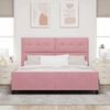 vidaXL Cama Box com cabeceira Rosa 180 x 200 cm Veludo
