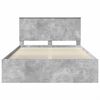 vidaXL Estrutura da Cama com cabeceira Cinza Concreto 135 x 190 cm