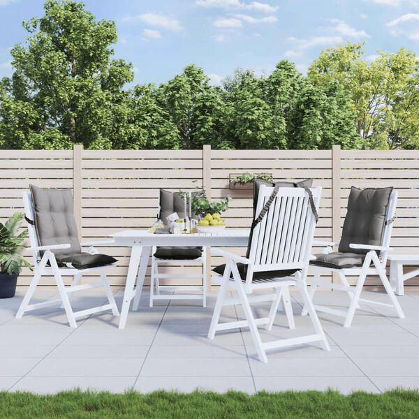 vidaXL Almofadões p/ cadeira encosto alto 4 pcs tecido oxford cinzento