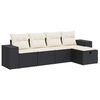 vidaXL 5 pcs conjunto sof&aacute;s de jardim com almofad&otilde;es vime PE preto