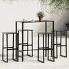 vidaXL Conjunto de bar para jardim 5 pcs a&ccedil;o revestido a p&oacute; preto