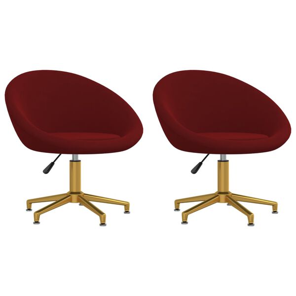 vidaXL Cadeiras de jantar 2 pcs veludo vermelho tinto