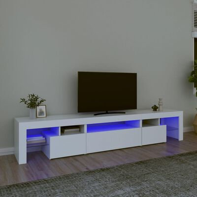 vidaXL Móvel de TV com luzes LED 215x36,5x40 cm branco