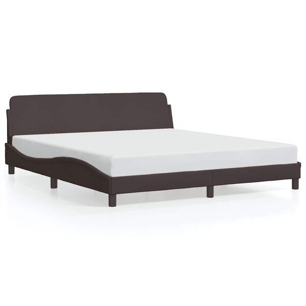 vidaXL Estrutura de cama Dover 160x200 cm tecido castanho-escuro