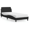 vidaXL Cama com colch&atilde;o Dover 90x190 cm couro artificial preto