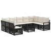 vidaXL Conjunto de Sof&aacute; de Jardim 10 unid. Preto vime PE