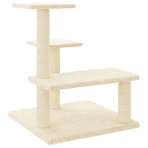 vidaXL &Aacute;rvore p/ gatos c/ postes arranhadores sisal 61 cm cor creme