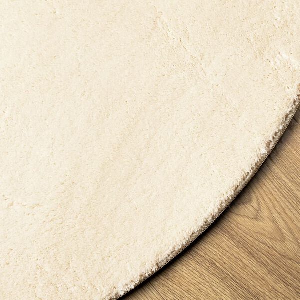 vidaXL Tapete pelo curto macio e lav&aacute;vel HUARTE &Oslash; 80 cm cor creme