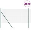 vidaXL Poste de Cerca Verde 25 x 1,2 m (malha de 25 x 25 mm) A&ccedil;o e PVC