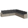 vidaXL 9 pcs conj. sof&aacute;s jardim com almofad&otilde;es vime PE cinzento-claro