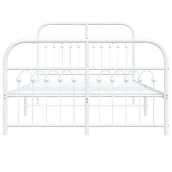 vidaXL Estrutura de cama com cabeceira e p&eacute;s 120x200 cm metal branco