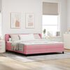 vidaXL Cama Box com colch&atilde;o com cabeceira Rosa 180 x 200 cm Veludo
