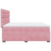 vidaXL Cama com molas/colch&atilde;o 200x200 cm veludo rosa