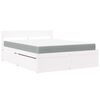 vidaXL Cama com gavetas e colch&atilde;o 160x200 cm pinho maci&ccedil;o branco