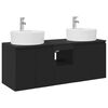 vidaXL Conjunto de Arm&aacute;rios para Banheiro 3 unid. Preto