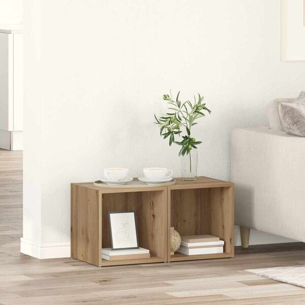 vidaXL Conjunto de m&oacute;vel de TV 2 pcs Carvalho Artesanal