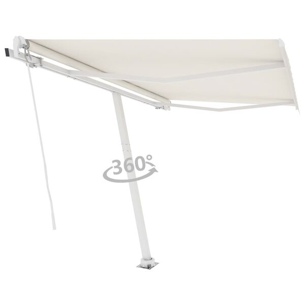 vidaXL Toldo retr&aacute;til manual independente 350x250 cm cor creme