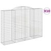 vidaXL Cestos gabi&atilde;o arqueados 10 pcs 300x50x200/220 ferro galvanizado