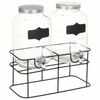 vidaXL Dispensadores de bebidas 2 pcs com suporte 2 x 4 L vidro