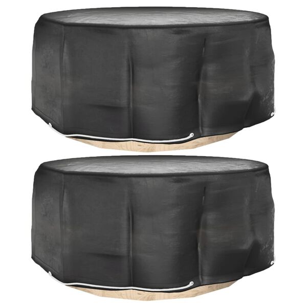 vidaXL Capas p/ mob&iacute;lia de jardim 2 pcs c/ 10 ilh&oacute;s &Oslash;260x90 cm redondo