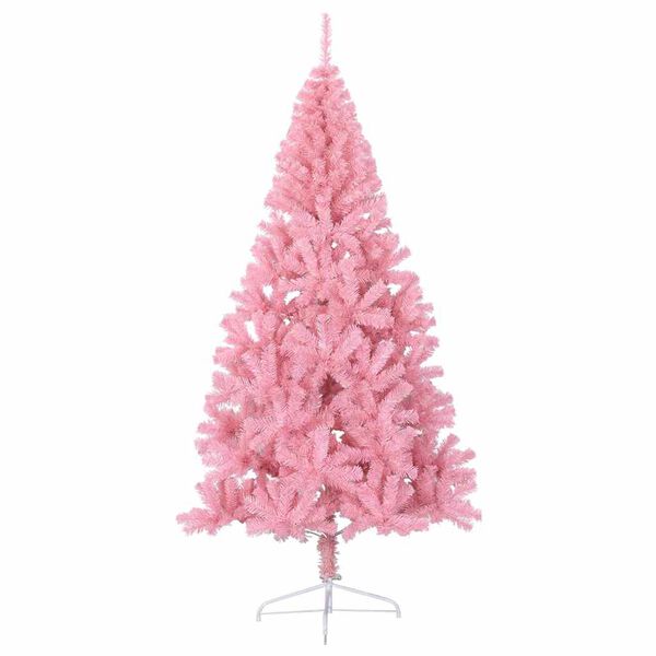 vidaXL &Aacute;rvore de Natal Artificial Pr&eacute;-iluminada Rosa 210 cm PVC
