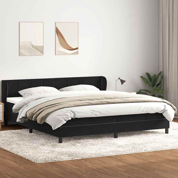 vidaXL Cama com molas/colch&otilde;es 180x220 cm veludo preto
