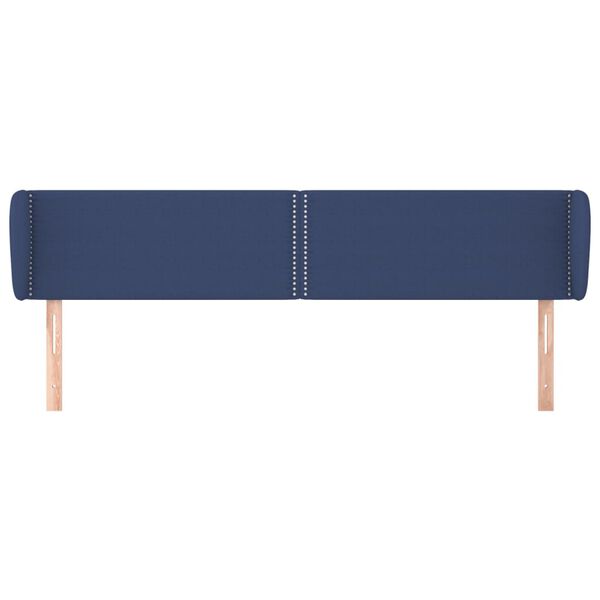 vidaXL Cabeceira de cama c/ abas tecido 183x23x78/88 cm azul