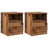 vidaXL Mesa de cabeceira 2 pcs 40x40x50cm deriv. madeira madeira velha
