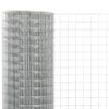 vidaXL Cerca de arame p/ galinheiro 25x0,5 m aço galvanizado prateado