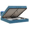vidaXL Cama Ottoman com Colch&atilde;o e LED Azul escuro 200 x 200 cm Veludo