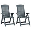 vidaXL Cadeiras de jardim reclin&aacute;veis 2 pcs pl&aacute;stico verde